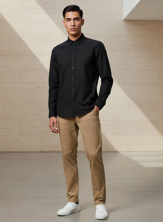 سبلاش فيڤ Men Regular Fit Collared Long Sleeve Shirt